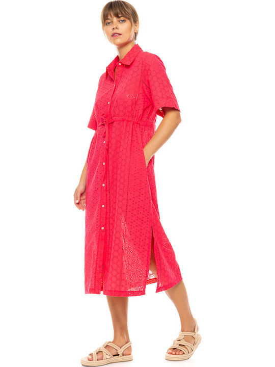 Pink Label Γυναικείο Φόρεμα Παραλίας Coral