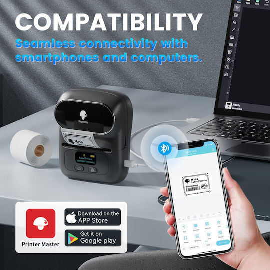 Phomemo Ηλεκτρονικός Ετικετογράφος με Bluetooth Μαύρος