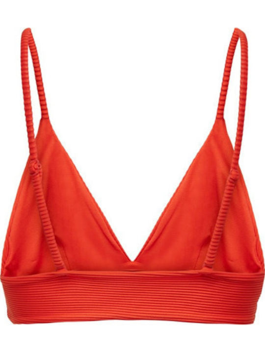 Onlbobby Life Rib Bikini Top Μαγιό Set 1 Πορτοκαλί + 1 Μαύρο