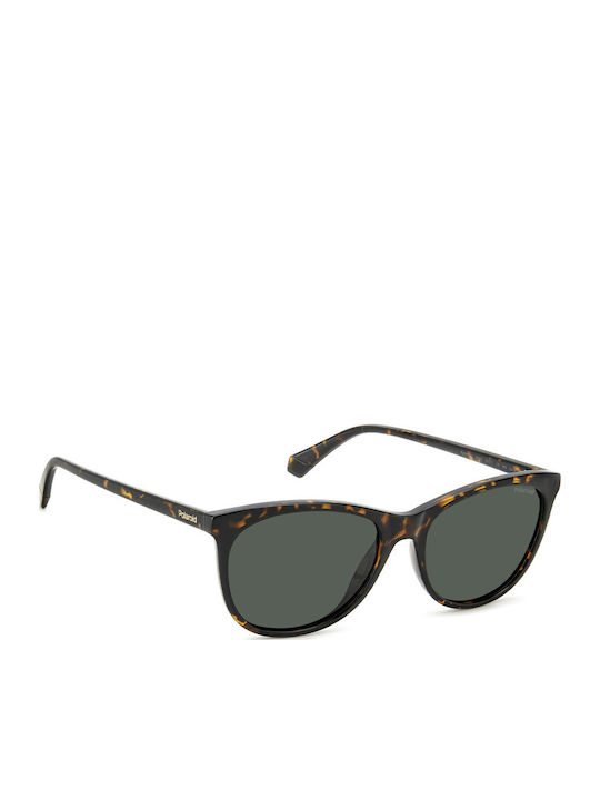 Polaroid Men's Sunglasses with Brown Tartaruga Plastic Frame and Green Lens PLD4161/S 086/UC