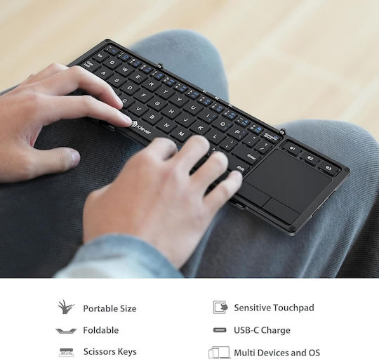 iClever IC-BK08 Безжично Клавиатура с тъчпад за таблет Английски US Foldable