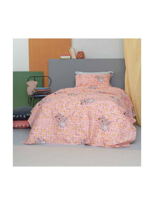 Palamaiki Cluster Set Kids Duvet Cover Single with Pillowcase Cotton Pink 170x250cm