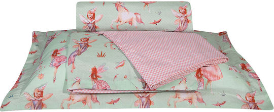 Greenwich Polo Club 8815 Set Kids Duvet Cover Single with Pillowcase Cotton Mint/Pink 160x240cm