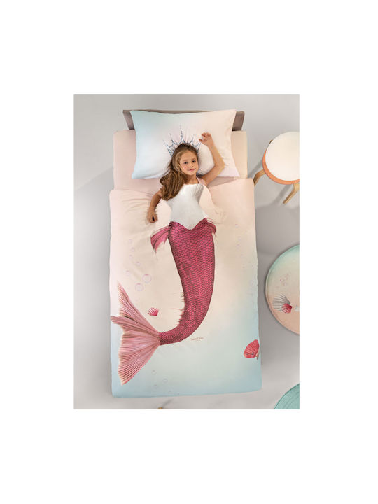 Saint Clair Mermaid Kinderbettbezüge Set Einzel mit Kissenbezug Baumwolle Mermaid 160x225cm