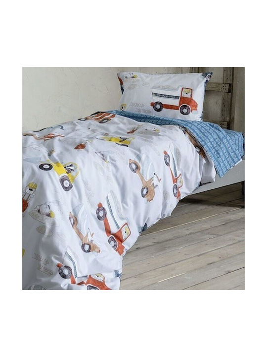 Nima Craftboy Set Kids Duvet Cover Single with Pillowcase Cotton Light Blue 160x240cm