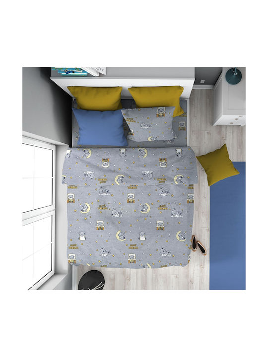 Dimcol Детски Плик за Завивка Единичен Памучен Сив 160x240бр