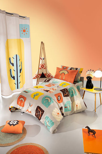 Saint Clair Indian Kids Duvet Cover Single Cotton Multicolored 160x220cm