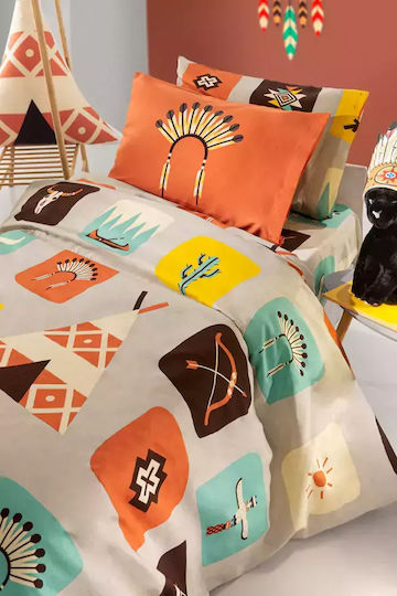 Saint Clair Indian Kids Duvet Cover Single Cotton Multicolored 160x220cm