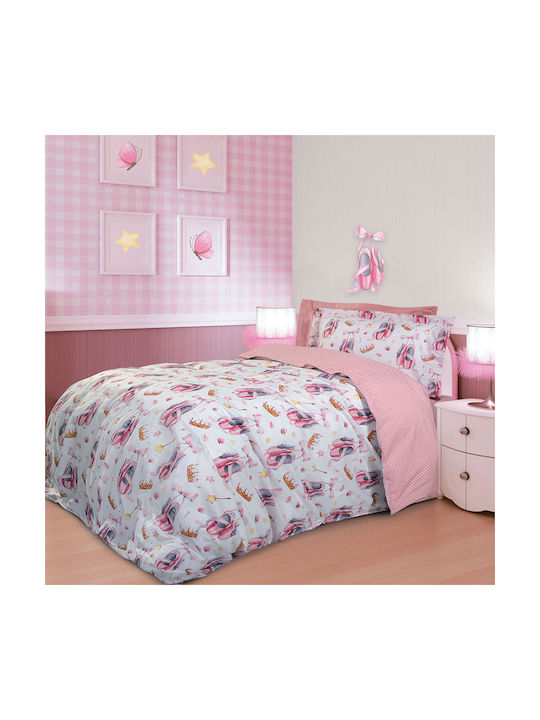 Greenwich Polo Club 8816 Set Kids Duvet Cover Single with Pillowcase Cotton PInk/Yellow/White 160x240cm