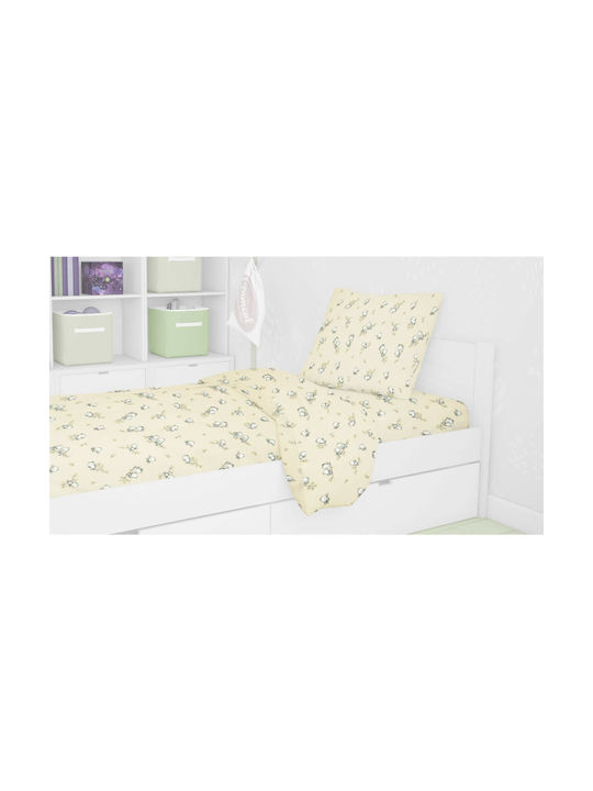 Dimcol Birds Kids Duvet Cover Single Flannel 16 Ecru 160x240cm