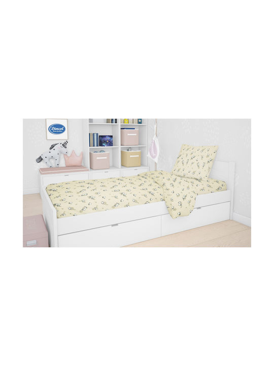 Dimcol Birds Kids Duvet Cover Single Flannel 16 Ecru 160x240cm