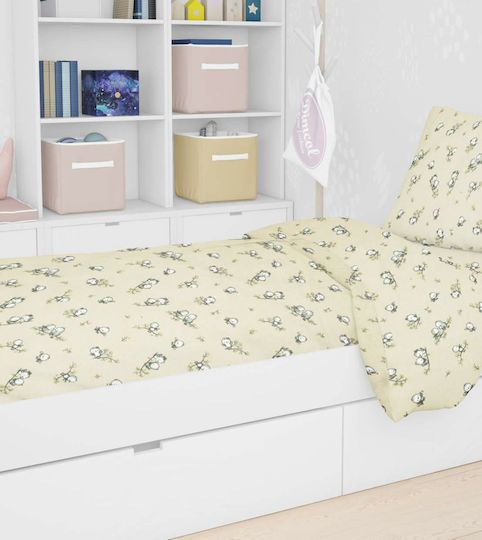 Dimcol Birds Детски Плик за Завивка Единичен Фланелен 16 Ecru 160x240бр