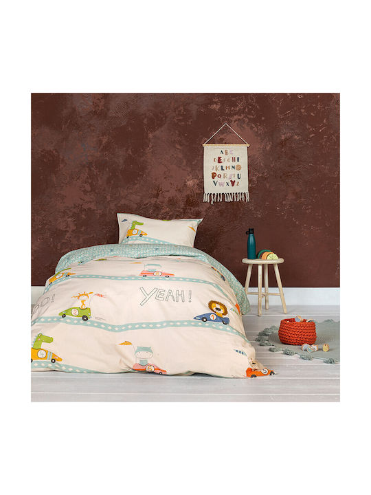 Nima Go Set Kids Duvet Cover Single with Pillowcase Cotton Beige 160x240cm