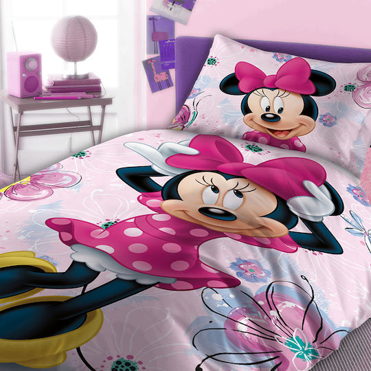 Dimcol Set Kinderbettbezug Übergröße Baumwolle Pink 240x160cm