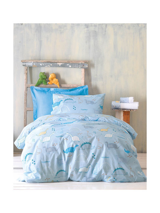 Rythmos Stomp Set Kids Duvet Cover Single with Pillowcase Cotton Light Blue 160x250cm