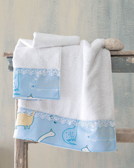 Rythmos Stomp Set Kids Duvet Cover Single with Pillowcase Cotton Light Blue 160x250cm