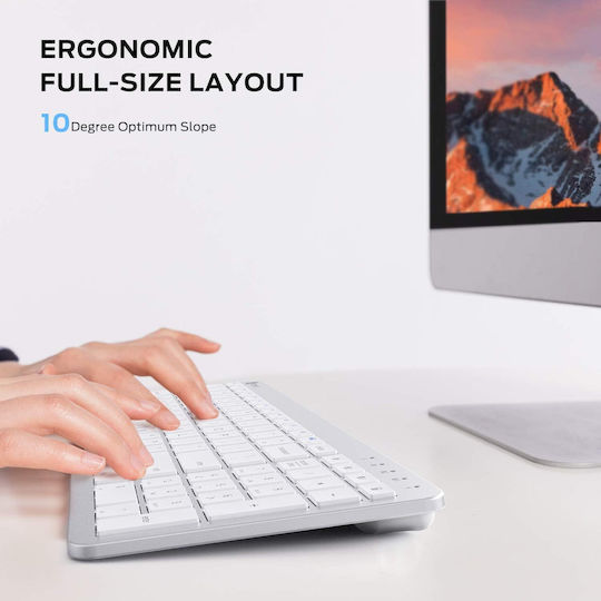 iClever BKA26S Kabellos Bluetooth Nur Tastatur Englisch US Fast Charging