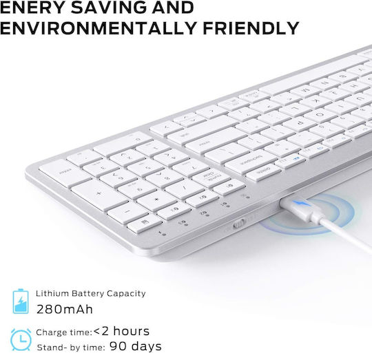 iClever BKA26S Kabellos Bluetooth Nur Tastatur Englisch US Fast Charging
