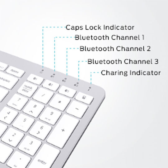 iClever BKA26S Kabellos Bluetooth Nur Tastatur Englisch US Fast Charging