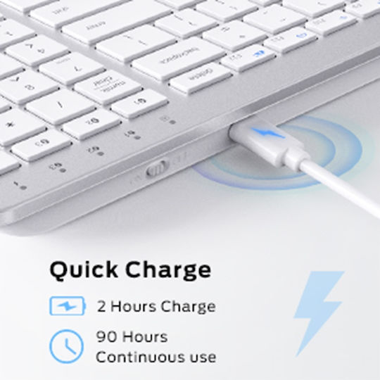 iClever BKA26S Kabellos Bluetooth Nur Tastatur Englisch US Fast Charging