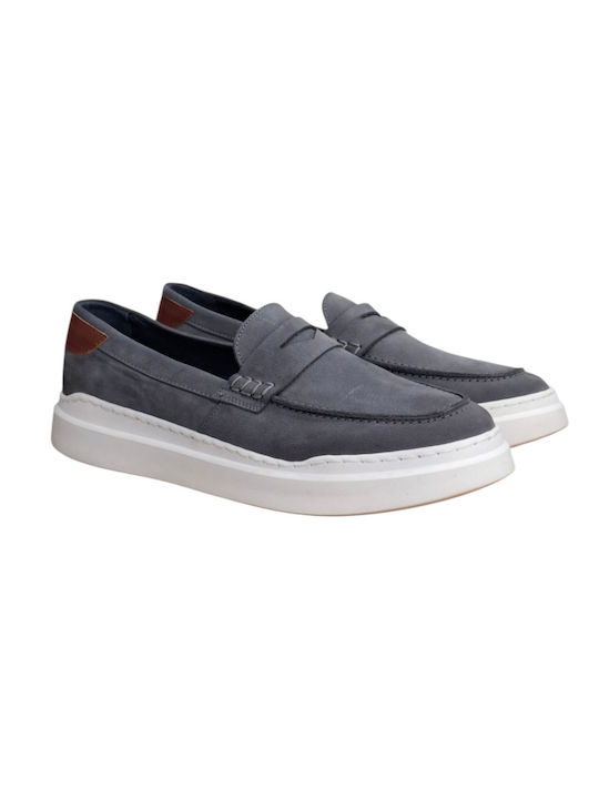 Men's Leather Moccasins Gray