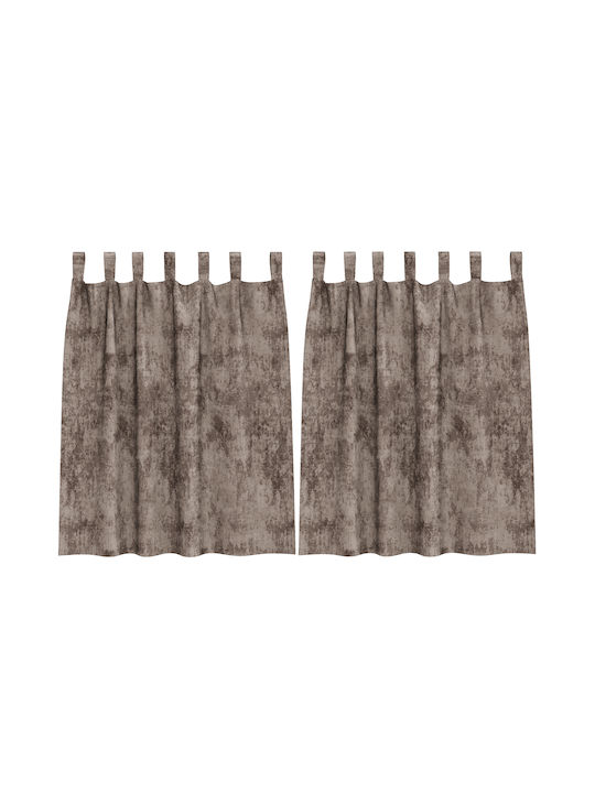 vidaXL vidaXL Vorhänge Fenster mit Tunnel Braune 140x140cm