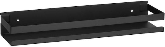 An der Wand montiert Badezimmerregal Metallisch 40x10x6cm Schwarz