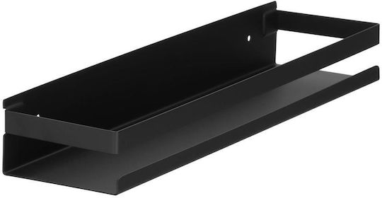 An der Wand montiert Badezimmerregal Metallisch 40x10x6cm Schwarz
