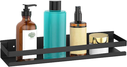An der Wand montiert Badezimmerregal Metallisch 40x10x6cm Schwarz