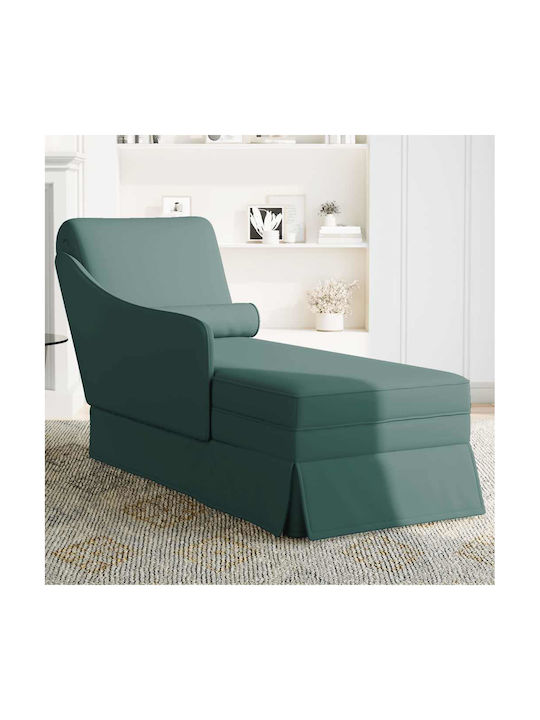 Velvet Recliner Green L145xW56xH70cm
