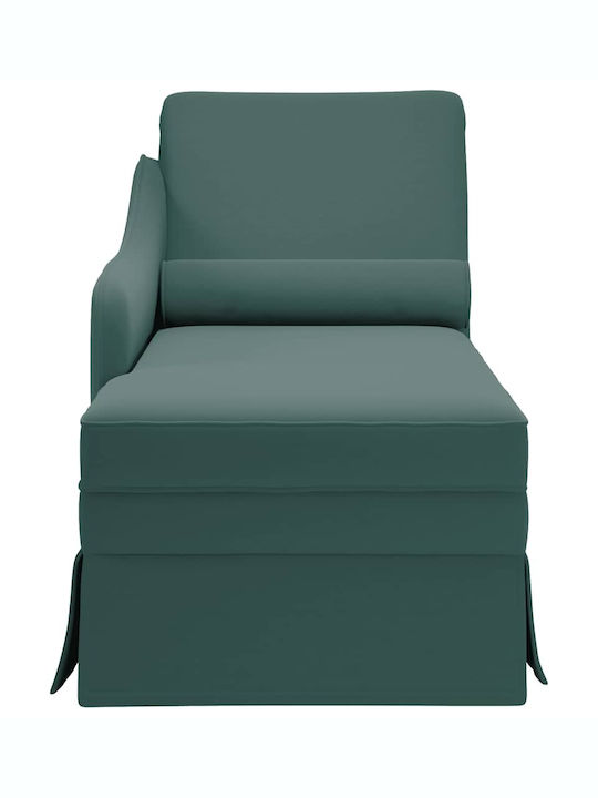 Velvet Recliner Green L145xW56xH70cm