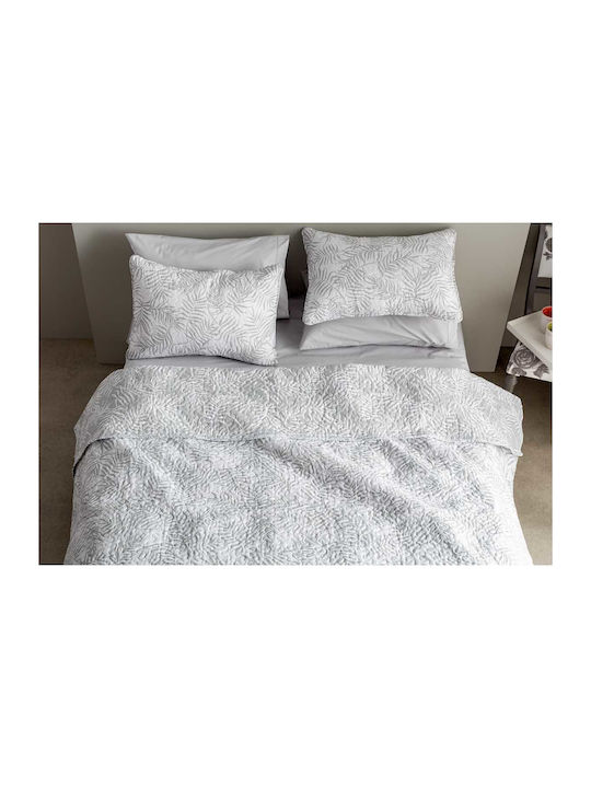 Vesta Home Cuvertură Pat Dublu Microfibră Alb-Gri 220x230cm