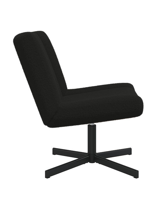 Rotativă Scaun Vizitator în Culoare Negru 63x75x76cm 1buc