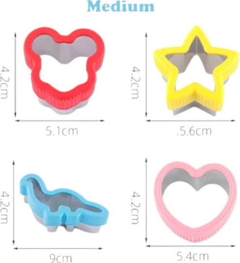 Buntes Set Für Kuchenkreise / Plätzchenausstecher Aus Rostfreiem Stahl Verschiedene Designs 4 Stück Queen Mother