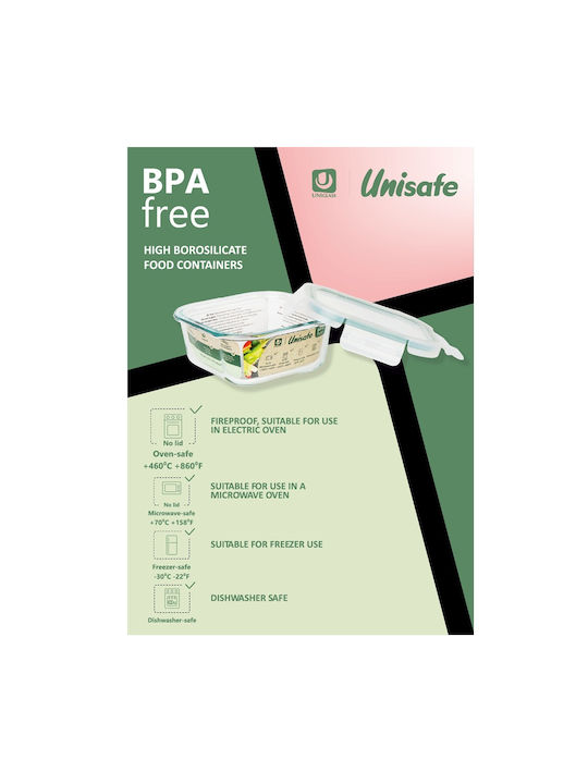 Uniglass Glass Lunch Box Transparent 1000ml