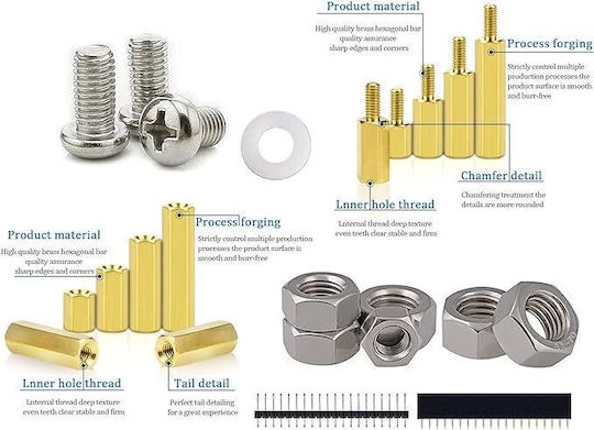 Set Spacers M3 250 Bucăți Șuruburi Șaibe Șaibe din Oțel Inoxidabil și Cupru Tip Raspberry Pi Placă de Bază Pcb Board Electronice diverse