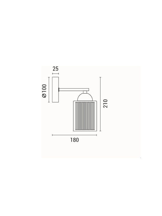Eurolamp Madisson Modern Wall Lamp with E27 Gold 18x10x21cm