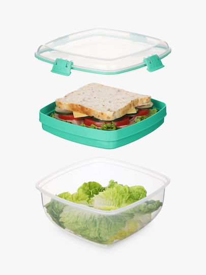 Sistema Cutie De Prânz Din Plastic Verde Cu Compartimente 1.1lt