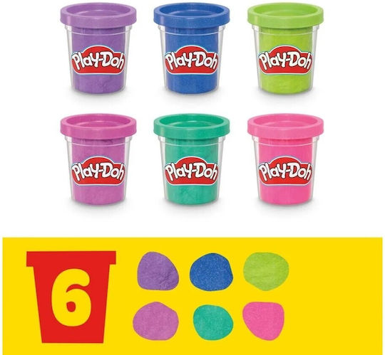 Hasbro Play-Doh Πλαστελίνη - Παιχνίδι Sparkle Compound Collection 2.0 για 3+ Ετών, 6τμχ