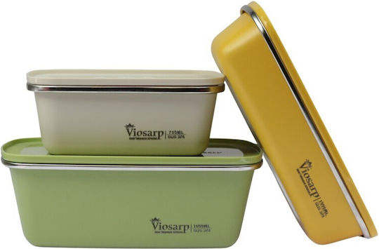 Viosarp Δοχείο Φαγητού Inox Πράσινο με Χωρίσματα 750ml