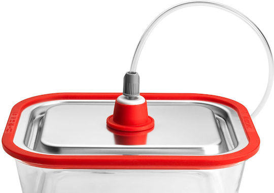 MagicVac MagicVac Glas-Mittagsbox Rot Mit Fächern 2lt