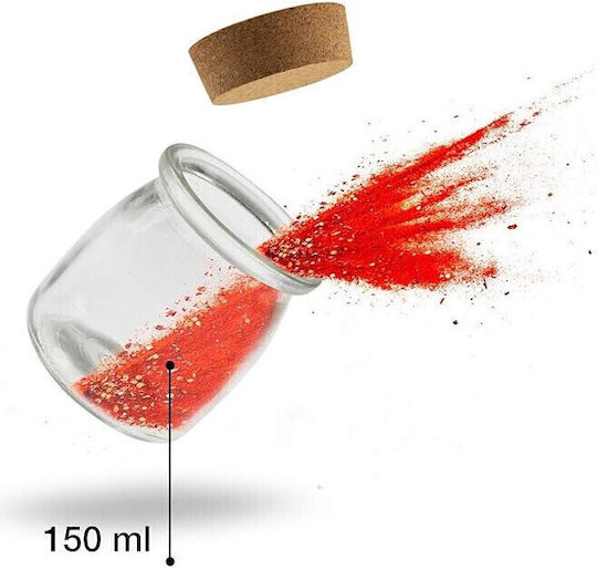Glass Tabletop Spice Jar Set 12 Transparent
