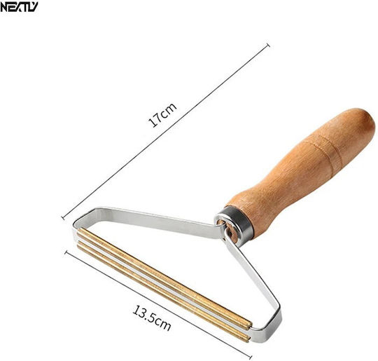 Set 4 Lint Pet Hair Cleaning Brushes Nextly Reusable Ergonomic Wooden Handle Copper Blade