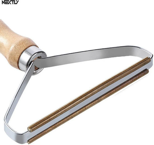 Set 2 Nextly Lint Pet Hair Cleaning Brushes Reusable Ergonomic Wooden Handle Copper Blade