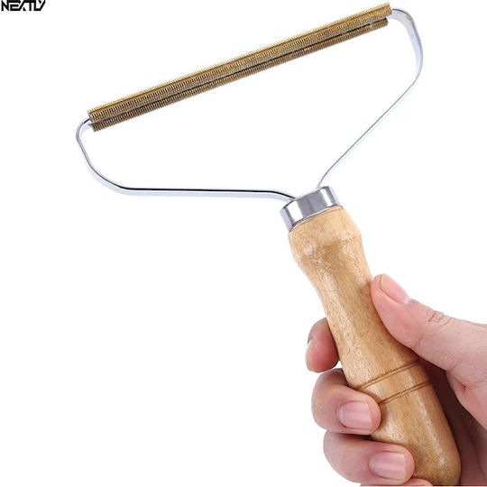 Set 2 Nextly Lint Pet Hair Cleaning Brushes Reusable Ergonomic Wooden Handle Copper Blade