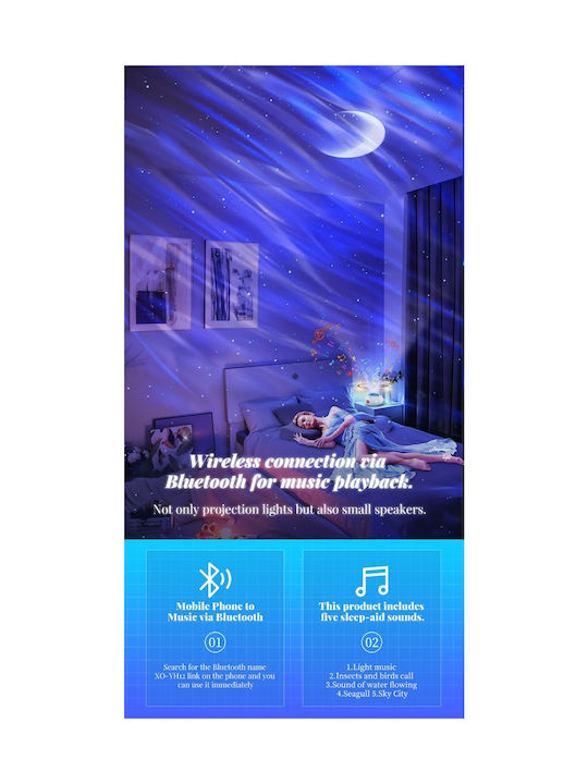 XO Led Kids Projector Lamp Multicolour 15x14.5x9.95εκ.