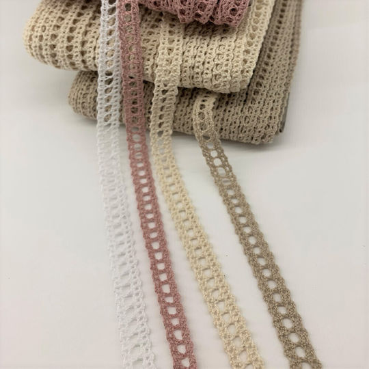 Baumwoll Spitze Gestrickt Beiges 9mm X 50m A175beige Rin-a175mpez