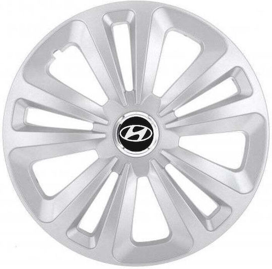 Σετ Τάσια Αυτοκινήτου με Σήμα Hyundai 4τμχ 14" Πορτοκαλί