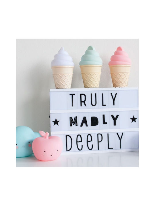 A Little Lovely Company Led Παιδικό Διακοσμητικό Φωτιστικό Ice Cream Ροζ