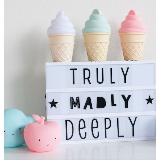 A Little Lovely Company Led Παιδικό Διακοσμητικό Φωτιστικό Ice Cream Ροζ